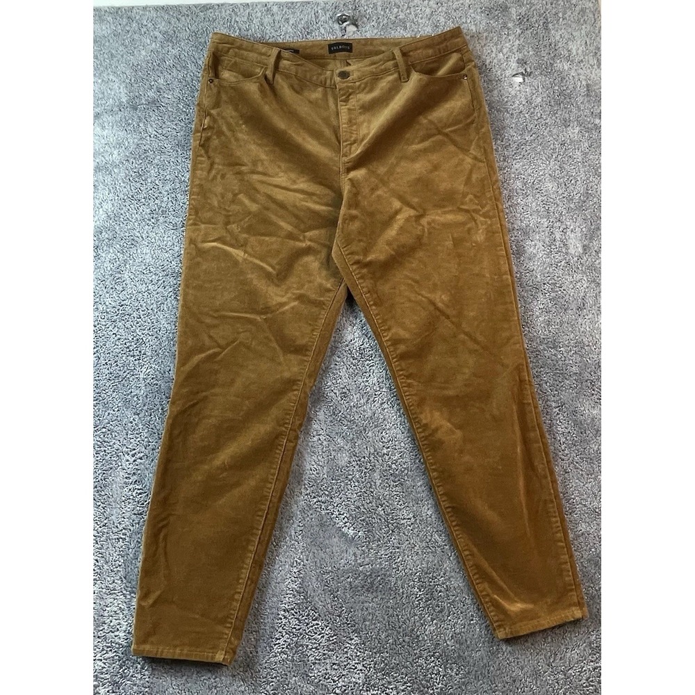 NWOT Talbots Womens 16 High Waist Brown Corduroy Ankle Jeggings Taper Leg Pants